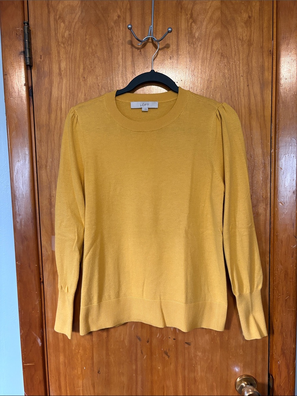 LOFT Women's Mustard Crewneck Sweater - Size M